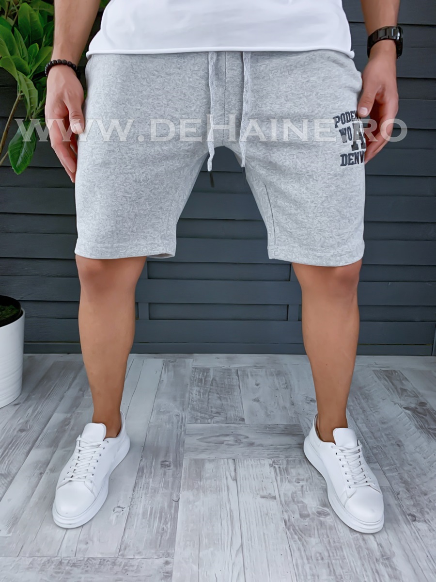 Pantaloni scurti de trening gri deschis B1191